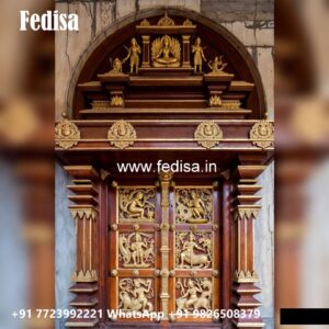 Vintage Wooden Door Pooja Room Single Door Design No-10875