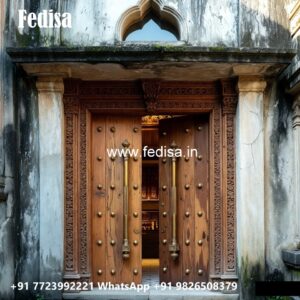 Wooden Carved Door Design Steel Safety Door Jali Design No-11084