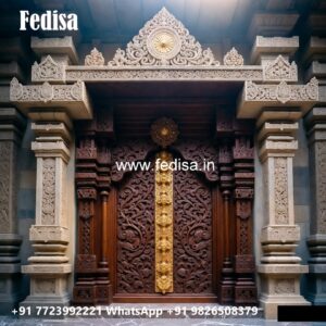 Wooden Carved Door Design Puja Ghar Door Design No-11125