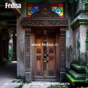 Classic Wooden Main Door Design For Home Double Door Handle Design No-11230