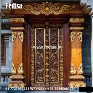 Vintage Wooden Door Steel Jali Gate Design No-11244