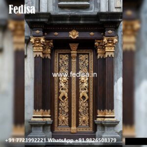 Luxury Classic Entrance Door Designs India Door Side Wall Design No-11314