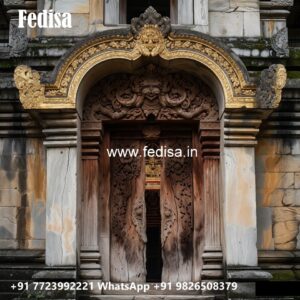 Arch Top Wooden Door Iron Gate For Main Door No-11362
