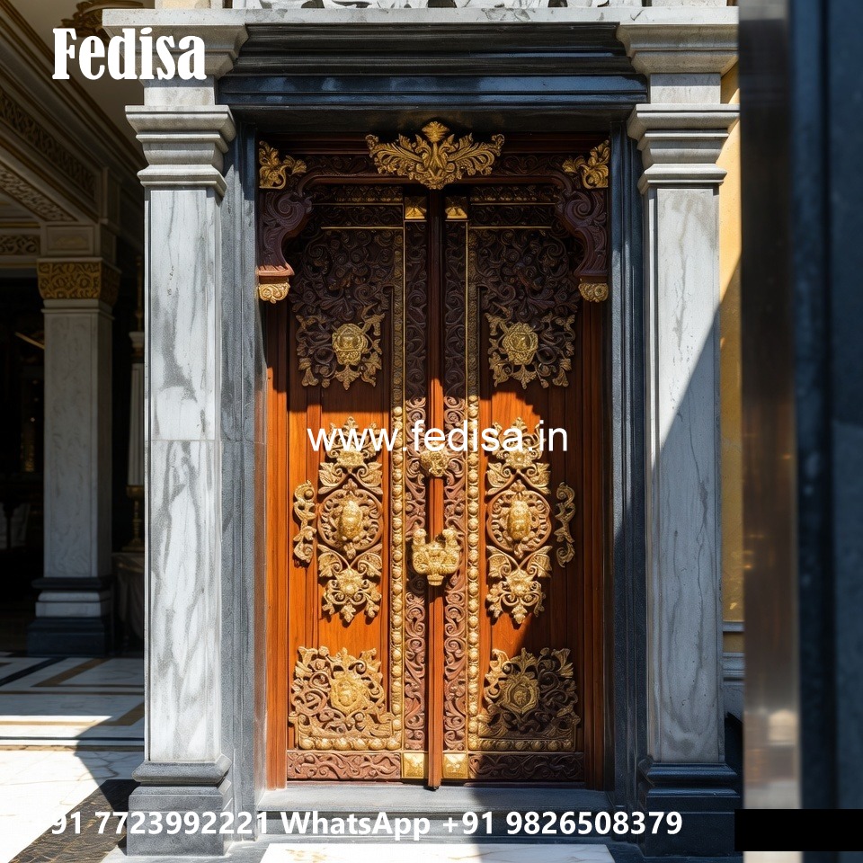 Home Entry Wooden Door Room Door Lock Design No-11390