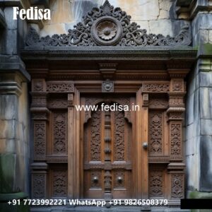 Front Entrance Classic Door Front Double Door Designs In Wood No-11594