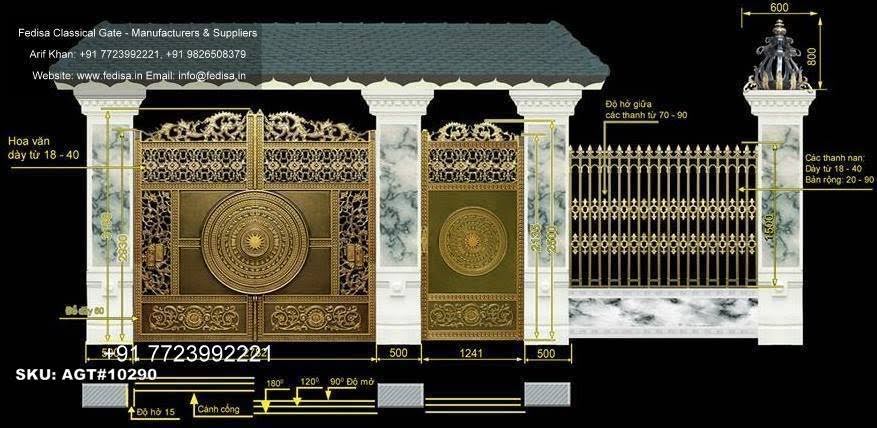 Remote Control Gate Design Inspiration Boundary Wall Grill No-2903