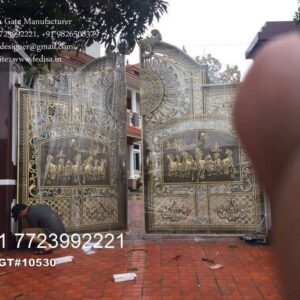 Stylish Gate Design Ideas For Modern Homes Black And Gold Gate Design No-3170