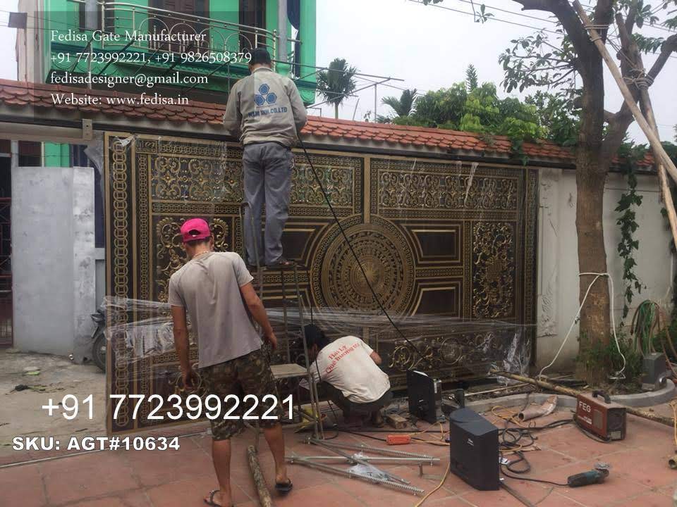 Luxury Wooden Gate Designs For Villas Panel Gate Design No-3285
