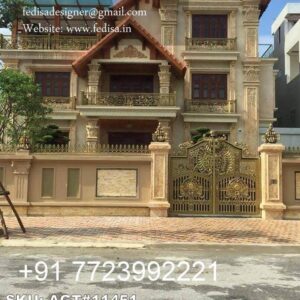 Stylish Gate Designs For Modern Houses Main Gate Color Paint Design No-4080