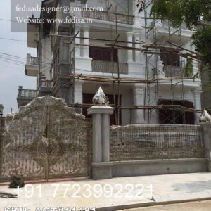 Wooden Gate Design With Modern Touch Main Gate Mirror Design No-4113
