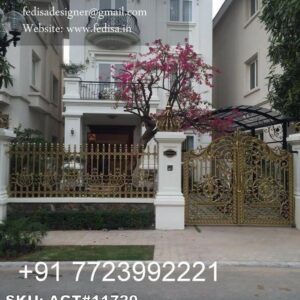 Stylish Gate Design For Home Entrance Iron Wood Gate Design No-4379
