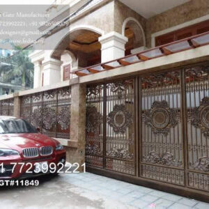 Luxury Wooden Gate Designs For Villas Main Gate Wall Color No-4521