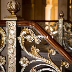Modern Balcony Railings With Glass Panels For Luxury Homes No-45435