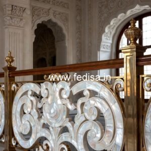 Modern Balcony Railings With Glass Panels No-48527