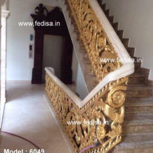 Luxury Brass Handrail For Grand Staircases Railing Tuffen Glass Design