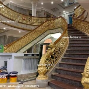 Designer Brass Staircase Handrail Ideas Staircase Metal Railing Designs