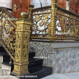 Luxury Brass Balcony Railing With Elegant Finish Steel Railing Best Design