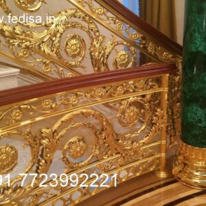 Decorative Brass Balcony Railing With Premium Style Steel Glass Railing Design For Balcony