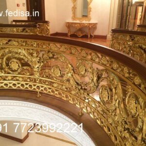 Classic Brass Staircase Railing With Royal Finish Home Railing Design Iron