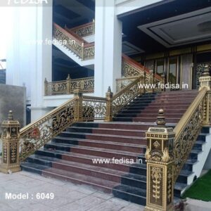 Stylish Brass Staircase Railing For Luxury Villas Railing Design Chhat Ka