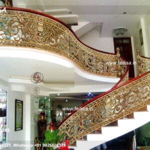 Premium Brass Handrail Design For Modern Spaces Railing Design In Iron Pipe