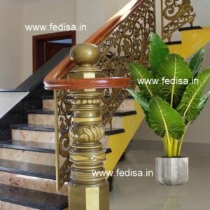 Luxury Brass Balcony Railing With Designer Finish Railing Design In Wood