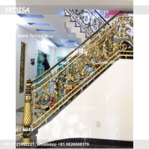 Premium Brass Staircase Railing With Fine Craftsmanship Different Railing Design