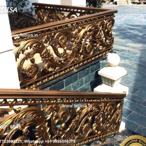 Designer Brass Handrail For Stylish Staircases Railing Design For Gallery