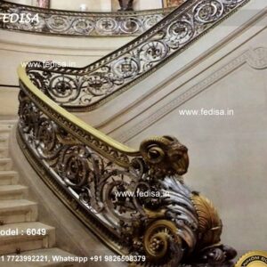 Designer Brass Stair Railing For Luxury Interiors Curved Railing Design Balcony