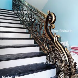 Elegant Brass Handrail For Luxury Staircases Cast Iron Stair Railing Design