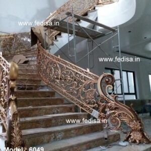 Antique Brass Staircase Railing Design For Villas Outer Balcony Grill Design