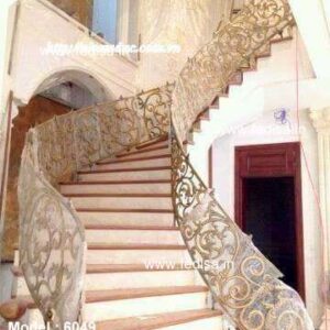 Antique Brass Balcony Railing With Classic Style Tubular Stairs Railing Design