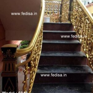 Modern Brass Staircase Railing With Premium Look Front Steel Railing Design For Balcony