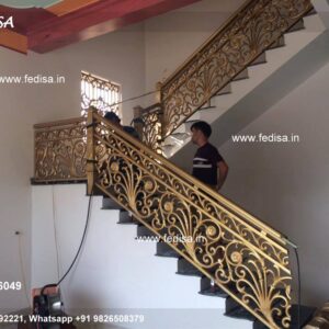 Decorative Brass Handrail For Stylish Staircases Tuffen Glass Design For Railing