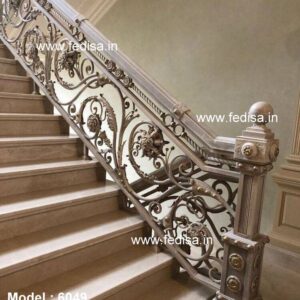 Elegant Brass Stair Railing With Classic Finish Aluminum Pipe Railing Systems