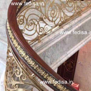 Designer Brass Staircase Railing For Luxury Homes Railing Wala Design