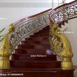 Luxury Brass Railing Design With Detailing Spiral Stair Railing Design
