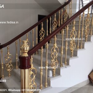 Modern Brass Staircase Railing Design Ideas Herringbone Railing