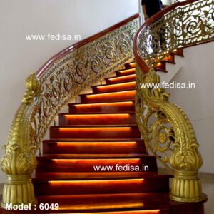 Decorative Brass Stair Railing For Villas Indian Stair Railing Design