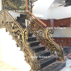 Premium Brass Railing Design For Villas Steel Railing Glass Wali