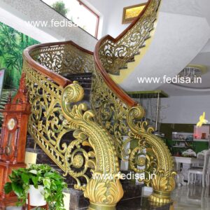 Luxury Brass Handrail Design For Interior Decor Wood And Glass Staircase Railing Design