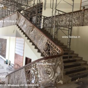 Brass Staircase Handrail With Classic Touch Top Roof Railing Design