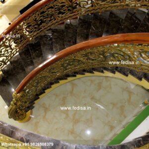Brass Stair Railing Design For Premium Villas Balcony Railing Design In Steel