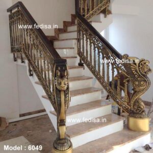 Designer Brass Staircase Railing With Fine Finish Chhath Railing Design