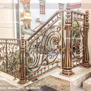 Stylish Brass Stair Railing For Interior Design Roof Railing Pillar Design