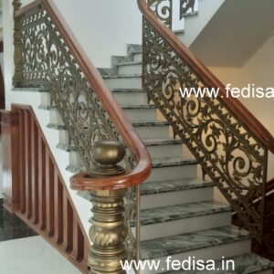 Custom Brass Staircase Railing For Homes Basic Handrail Design