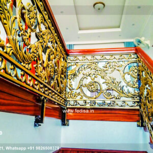 Elegant Brass Railing Design For Interior Projects Duplex Steps Railing Design