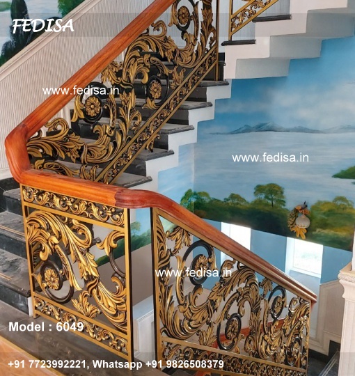 Designer Brass Staircase Railing For Villas Frank Lloyd Wright Stair Railing