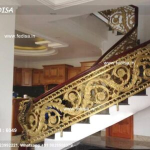 Custom Brass Railing Design For Staircase Interiors Balcony Modern Grill Design