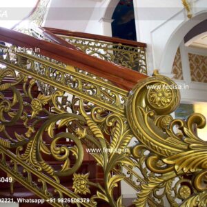 Stylish Brass Staircase Railing For Luxury Villas Modern Balcony Railing Design Exterior